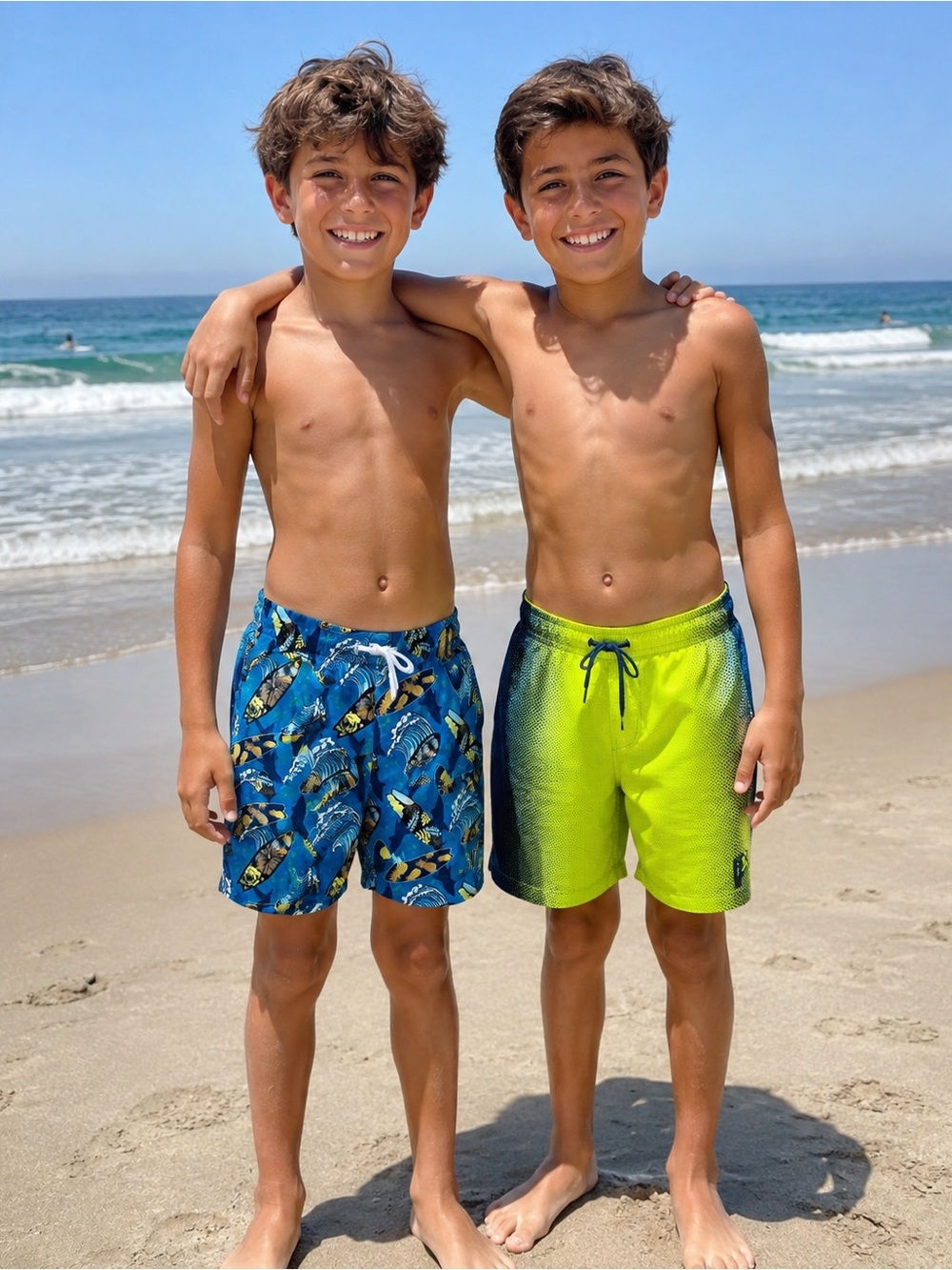 2 Pack Kids' Swim Trunks - Youth Beach Shorts